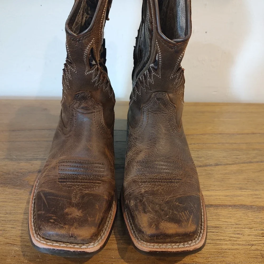 Ariat Youth QuickDraw Ventek Western Boots Size 12.5 Patriotic Mesh Wiggle Room